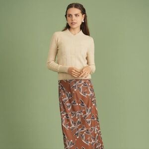 V Neck XS Ginger Cream Knit Sweater